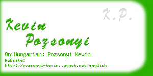 kevin pozsonyi business card